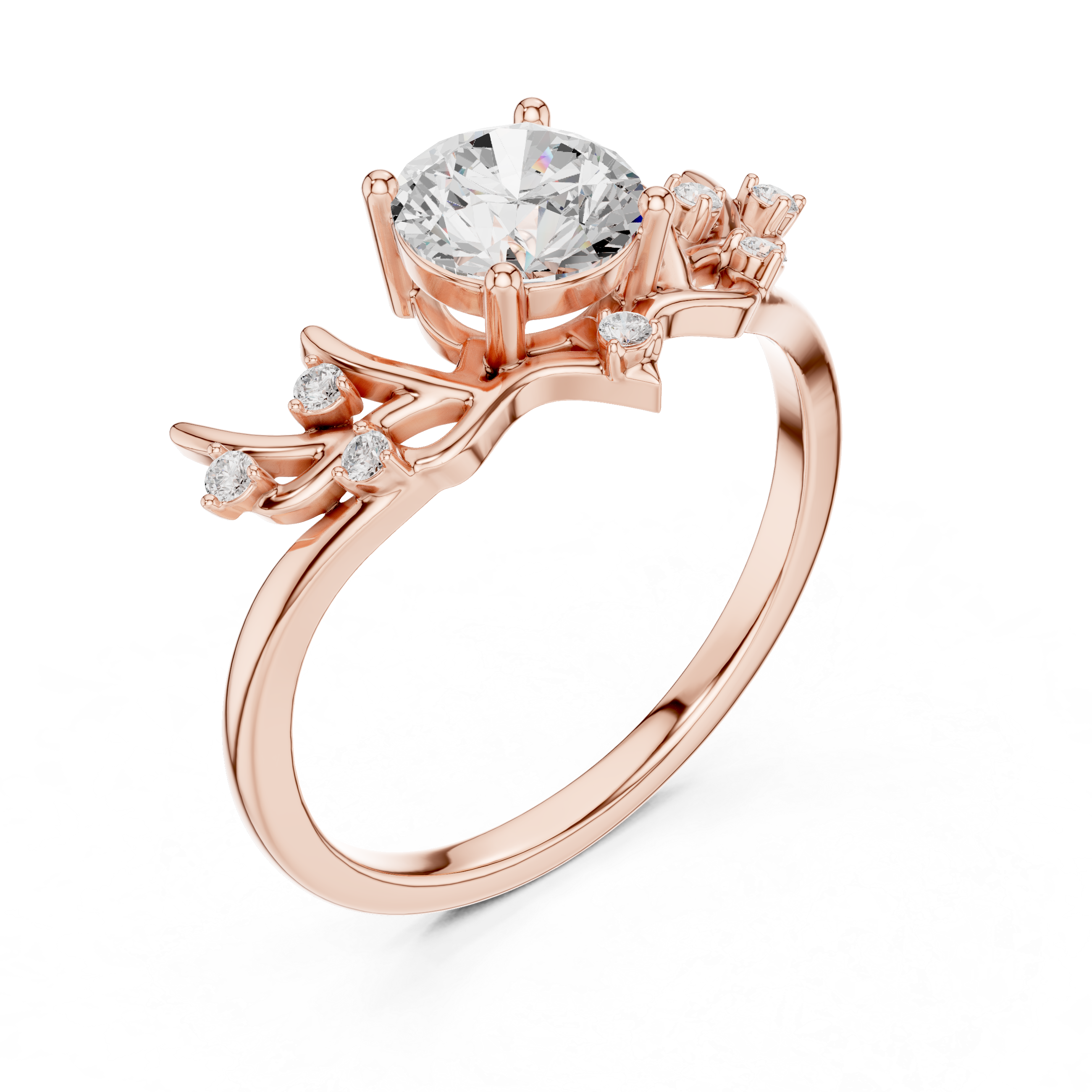 Nature-Inspired Diamond Engagement Ring