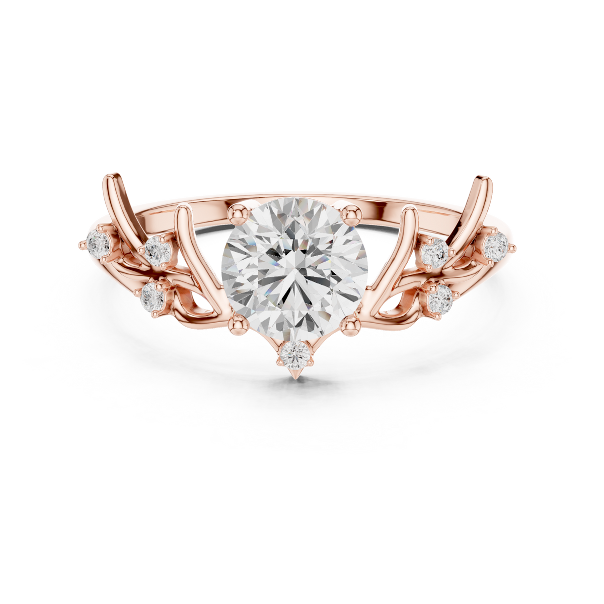 Nature-Inspired Diamond Engagement Ring – view 5 of 12, lab grown diamond ring | Jewelix Atelier