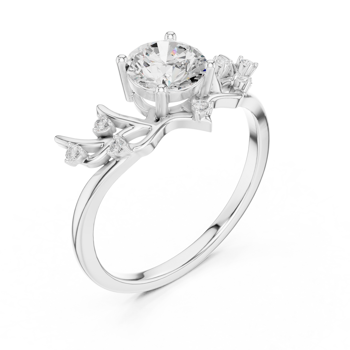 Nature-Inspired Diamond Engagement Ring – view 3 of 12, lab grown diamond ring | Jewelix Atelier