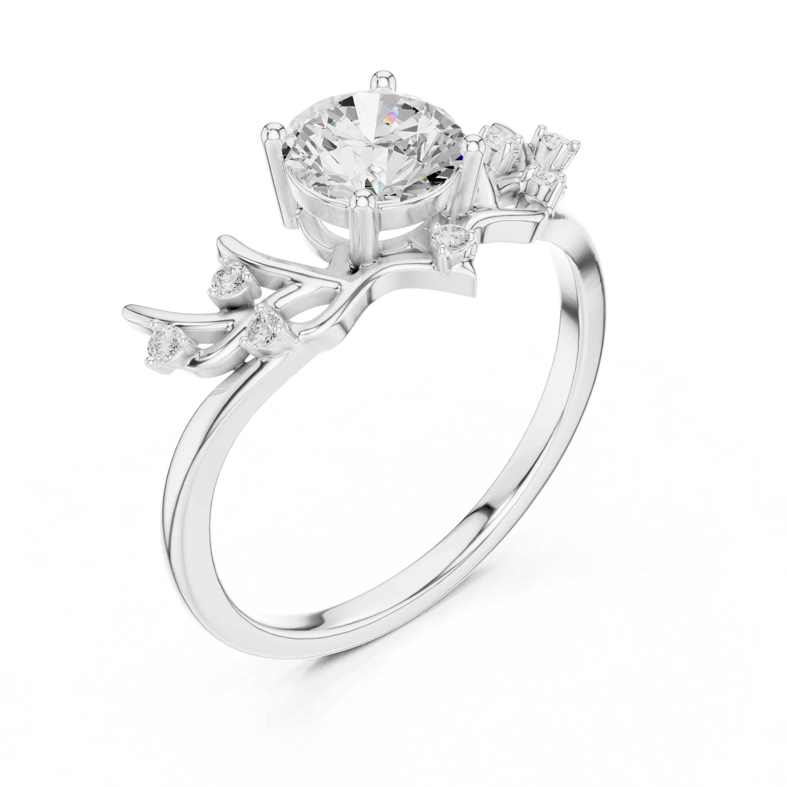 Nature-Inspired Diamond Engagement Ring