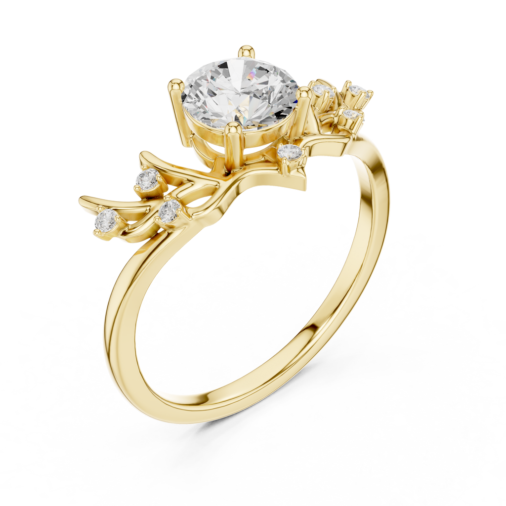 Nature-Inspired Diamond Engagement Ring