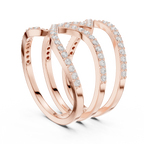 Multi-Row Pavé Diamond Crossover Ring