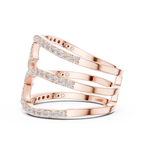 Multi-Row Pavé Diamond Crossover Ring