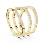 Multi-Row Pavé Diamond Crossover Ring