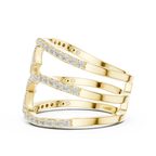 Multi-Row Pavé Diamond Crossover Ring
