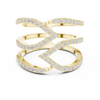 Multi-Row Pavé Diamond Crossover Ring