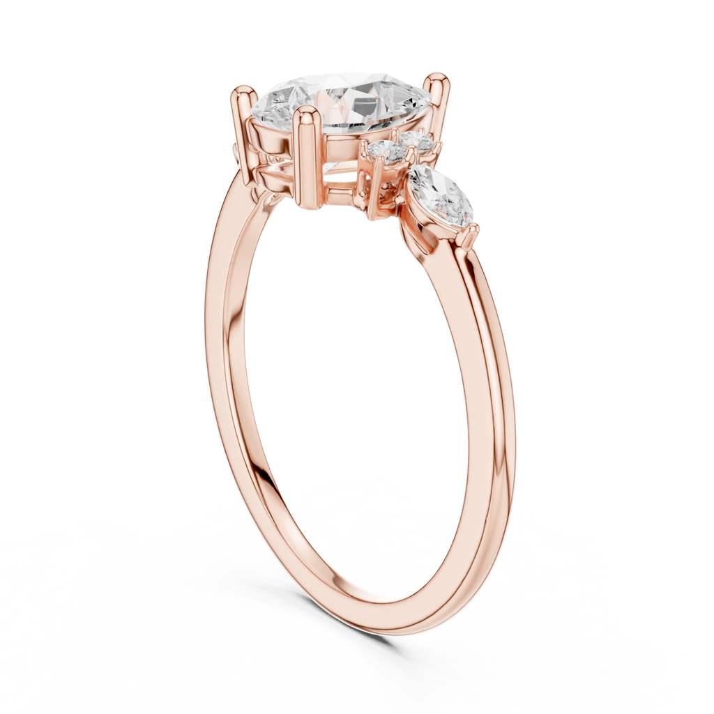 Pear Cut Three Stone Diamond Engagement Ring