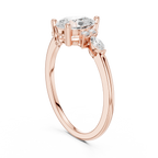 Pear Cut Three Stone Diamond Engagement Ring