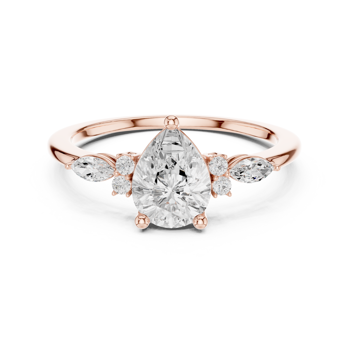 Pear Cut Three Stone Diamond Engagement Ring – Style SBWR(35)-1 – view 5 of 12, lab grown diamond ring | Jewelix Atelier