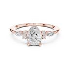 Pear Cut Three Stone Diamond Engagement Ring