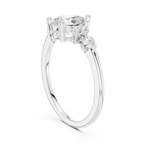 Pear Cut Three Stone Diamond Engagement Ring