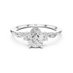 Pear Cut Three Stone Diamond Engagement Ring