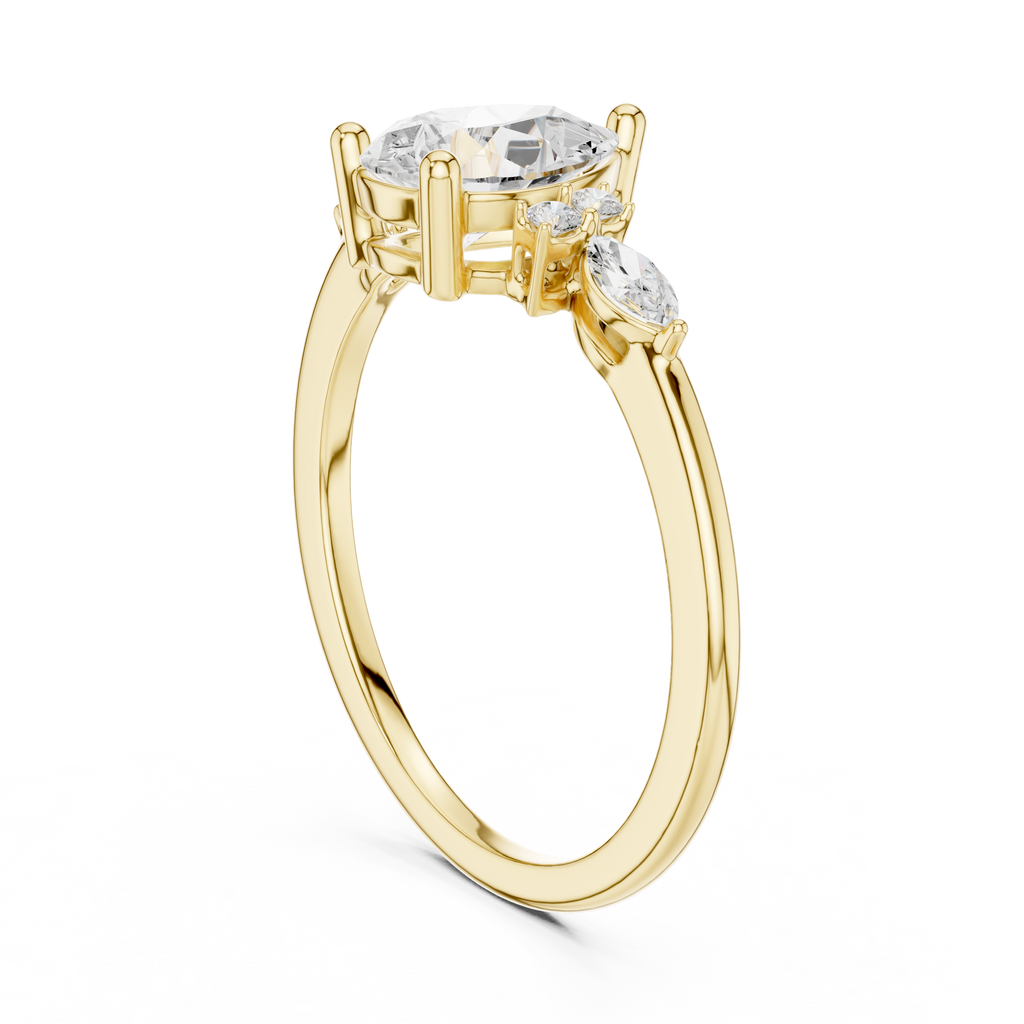 Pear Cut Three Stone Diamond Engagement Ring