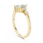 Pear Cut Three Stone Diamond Engagement Ring