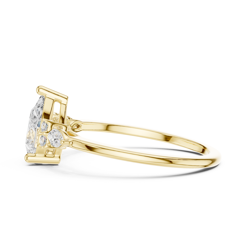 Pear Cut Three Stone Diamond Engagement Ring