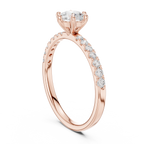 Round Cut Pavé Diamond Engagement Ring