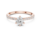 Round Cut Pavé Diamond Engagement Ring