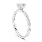 Round Cut Pavé Diamond Engagement Ring