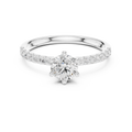 Round Cut Pavé Diamond Engagement Ring