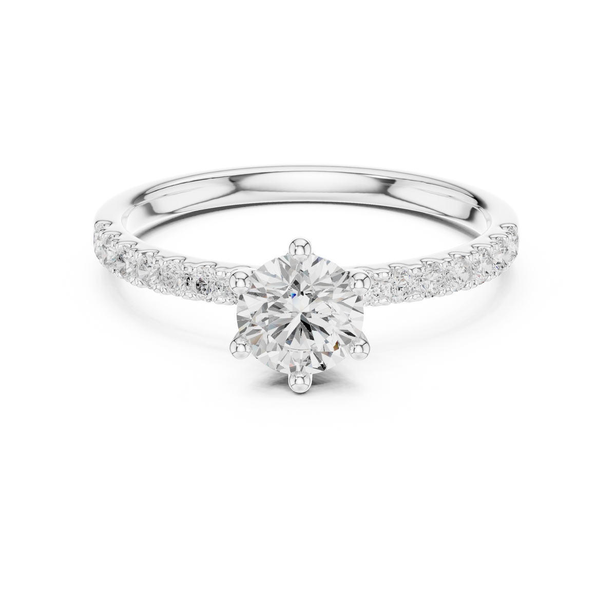 Round Cut Pavé Diamond Engagement Ring – Style SBWR(36)-1 — Jewelix Atelier