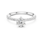 Round Cut Pavé Diamond Engagement Ring