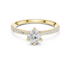 Round Cut Pavé Diamond Engagement Ring