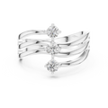 Triple Stone Diamond Wave Ring