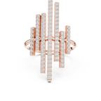 Multi Row Diamond Bar Statement Ring