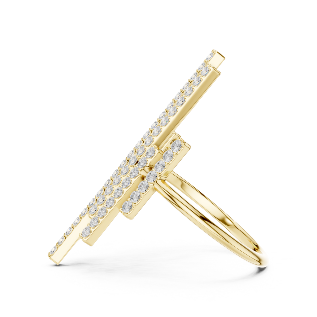 Multi Row Diamond Bar Statement Ring