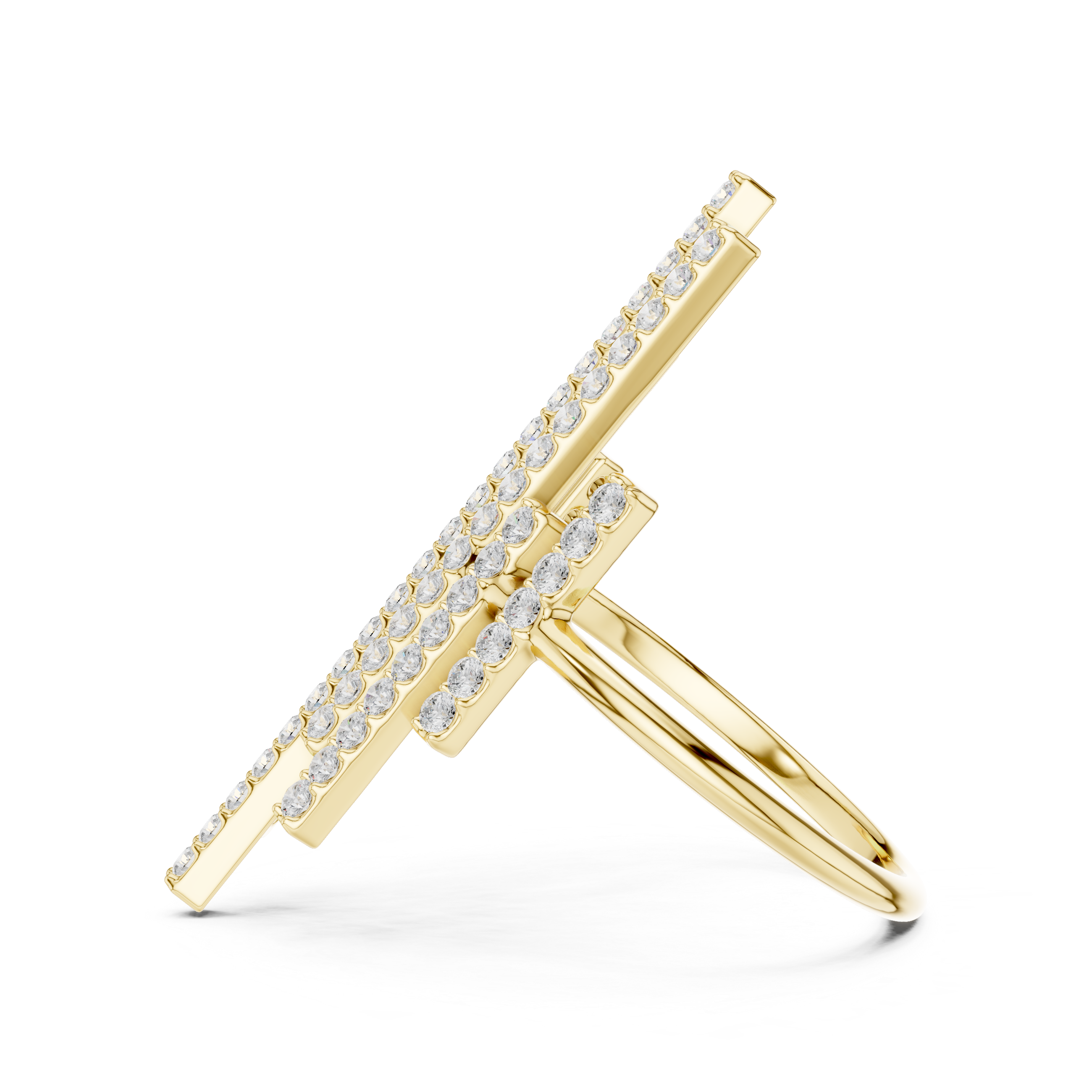 Multi Row Diamond Bar Statement Ring