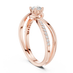 Twisted Diamond Solitaire Engagement Ring