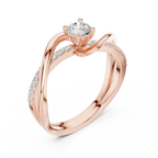 Twisted Diamond Solitaire Engagement Ring