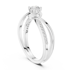 Twisted Diamond Solitaire Engagement Ring