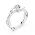 Twisted Diamond Solitaire Engagement Ring