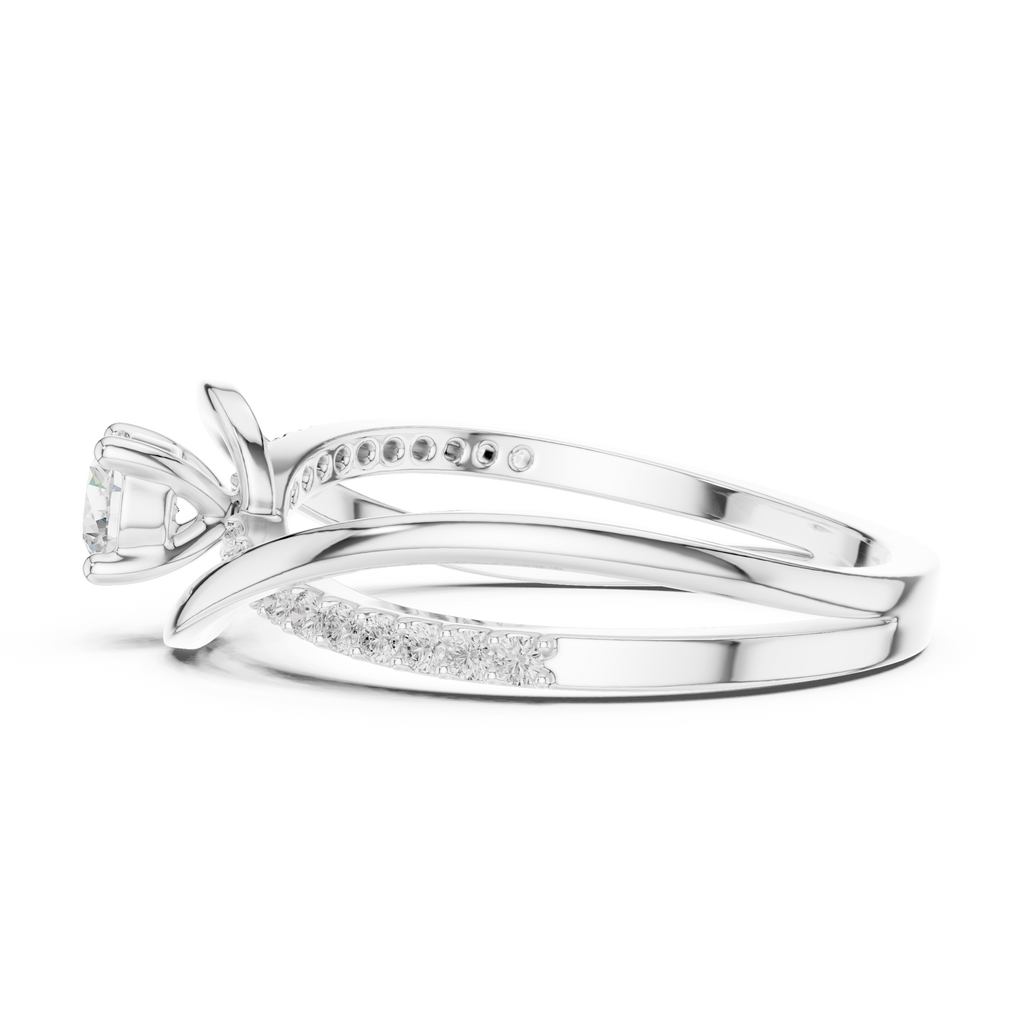 Twisted Diamond Solitaire Engagement Ring
