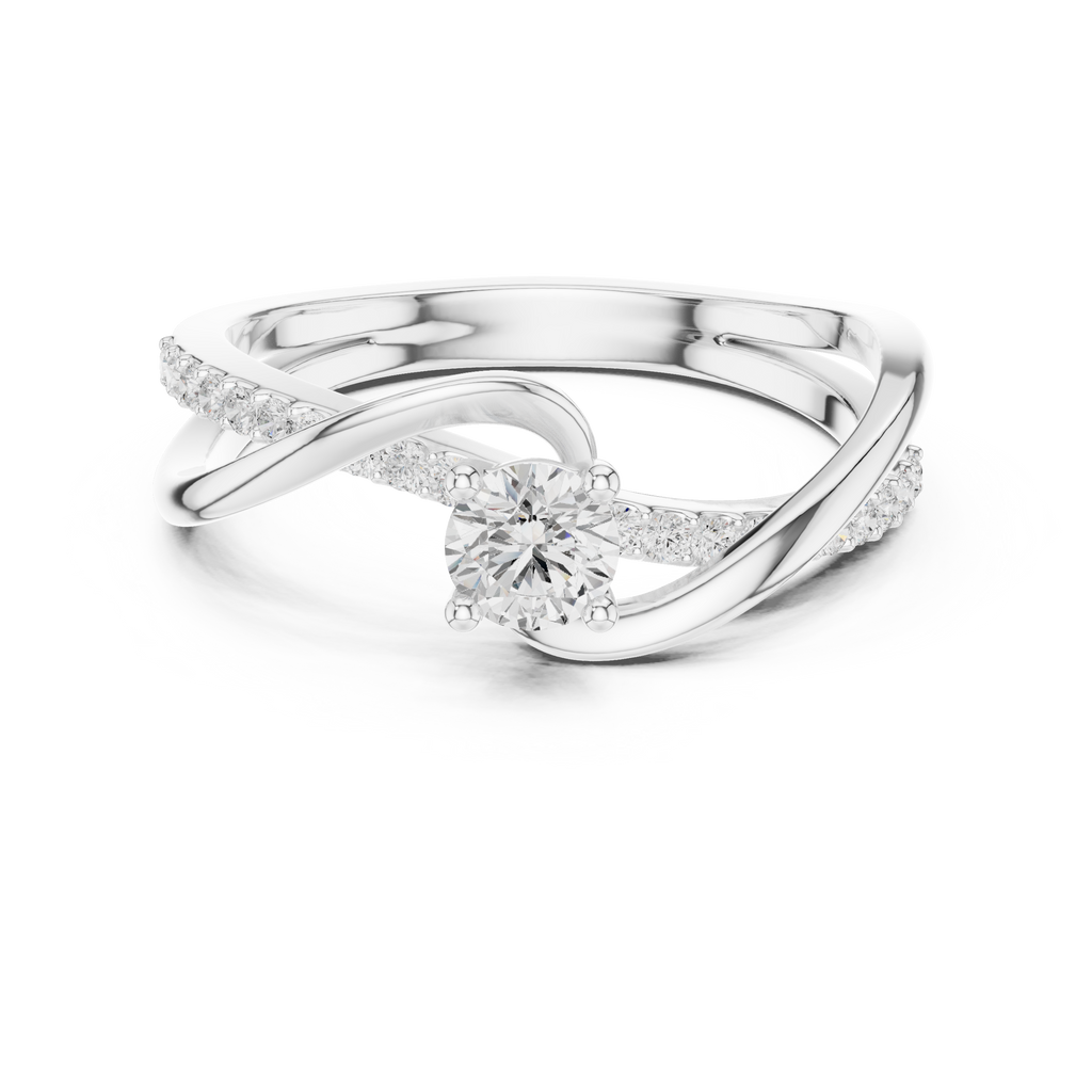 Twisted Diamond Solitaire Engagement Ring