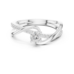 Twisted Diamond Solitaire Engagement Ring