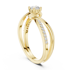 Twisted Diamond Solitaire Engagement Ring