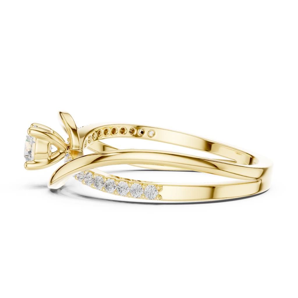 Twisted Diamond Solitaire Engagement Ring