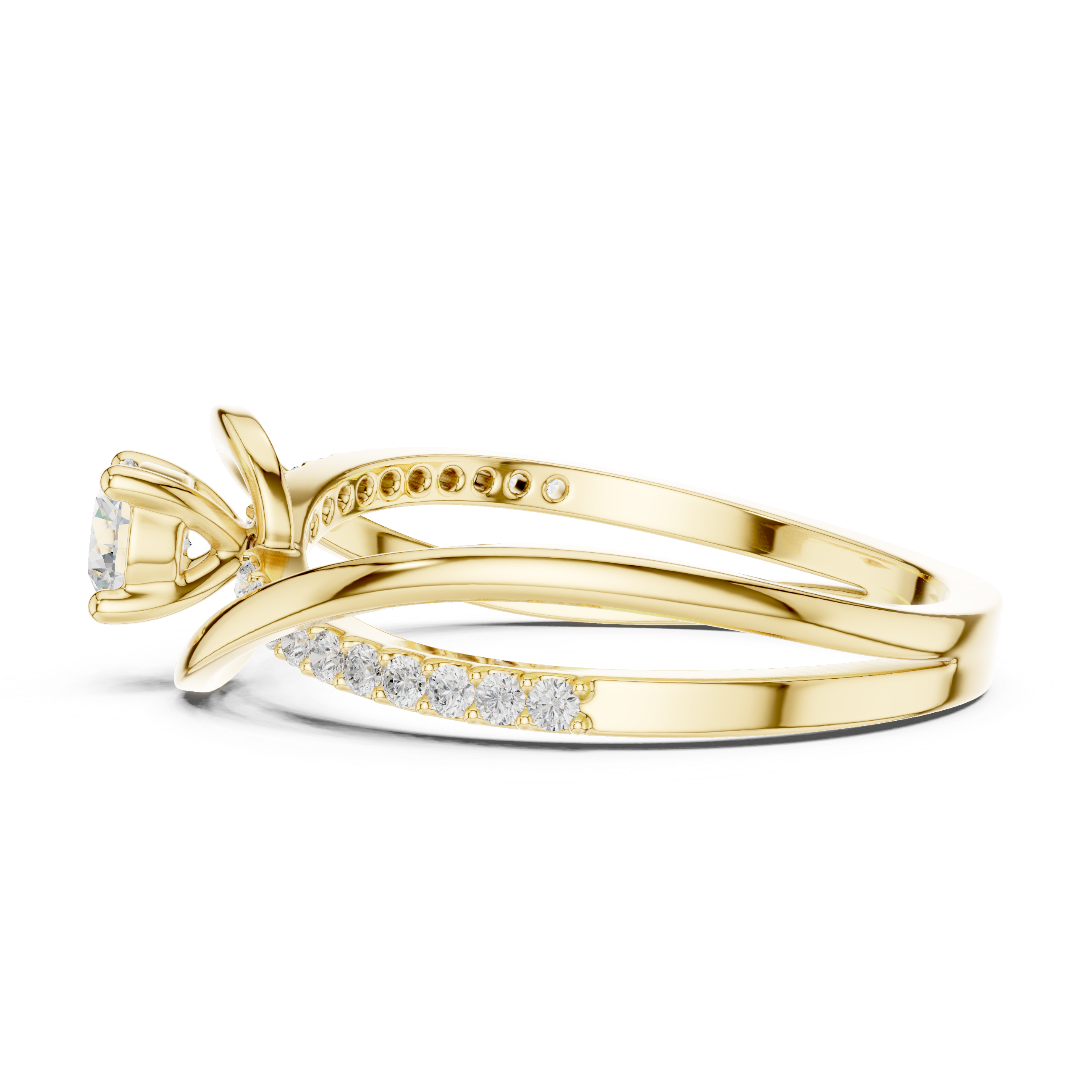 Twisted Diamond Solitaire Engagement Ring