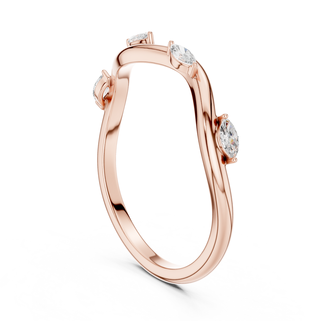 Marquise Diamond Twist Wedding Ring
