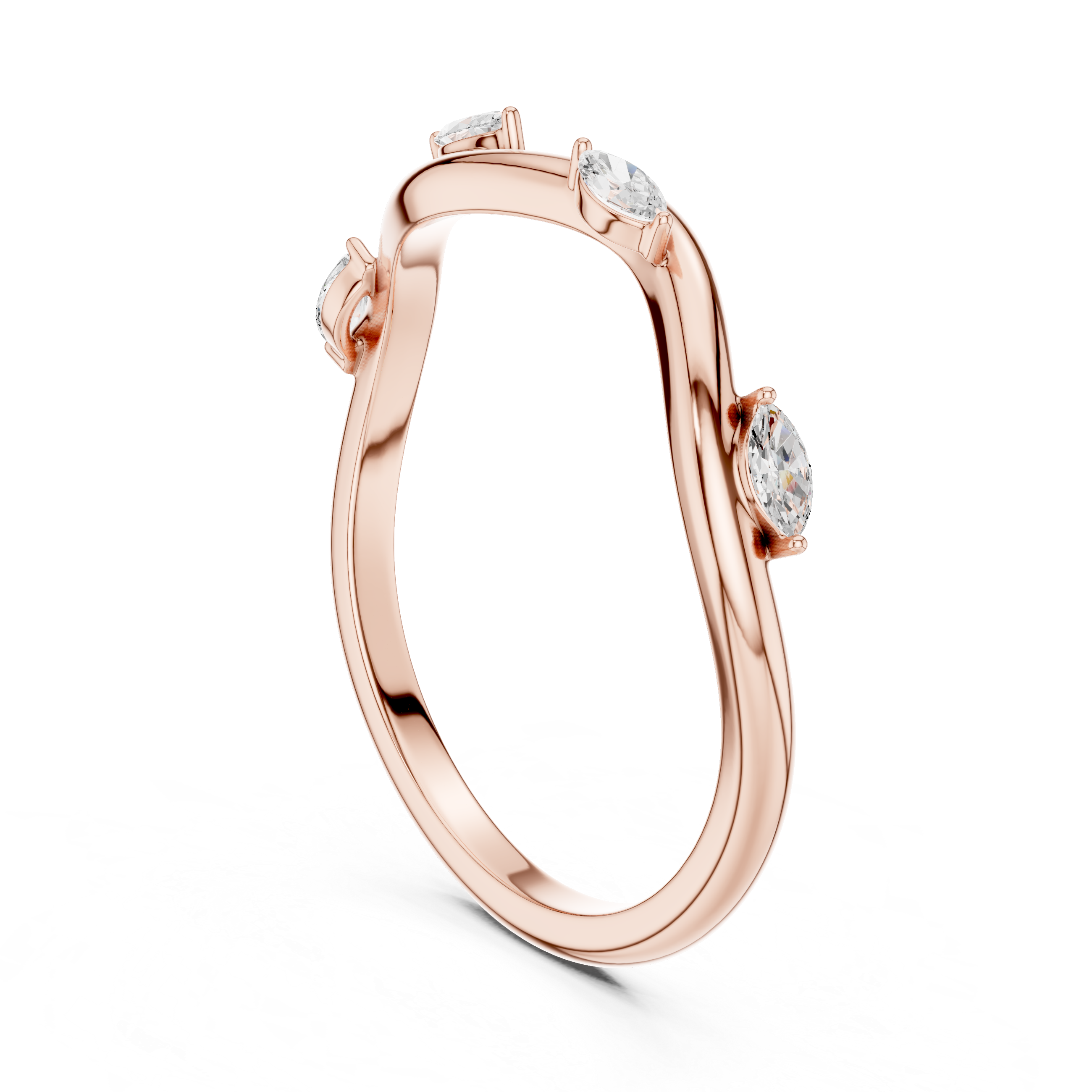 Marquise Diamond Twist Wedding Ring