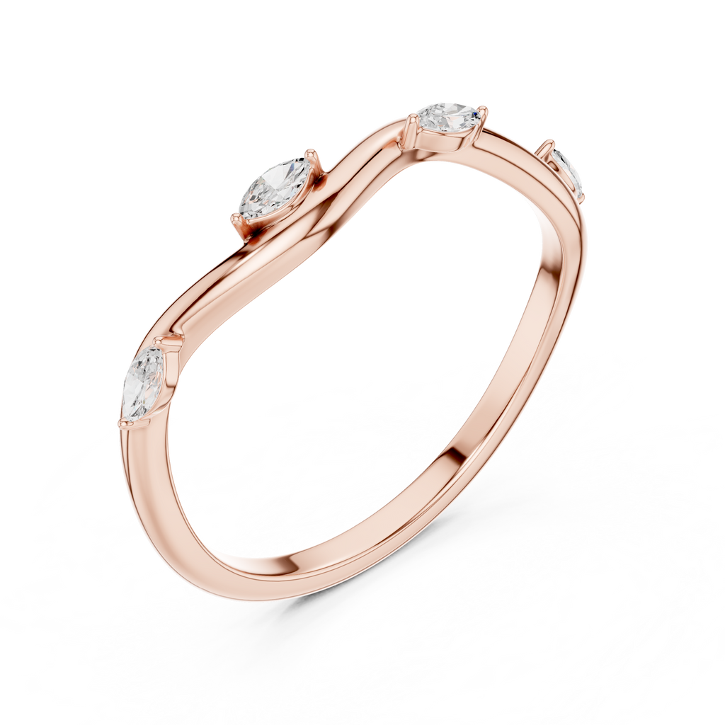 Marquise Diamond Twist Wedding Ring
