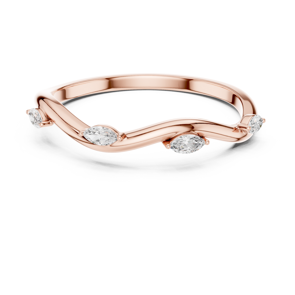 Marquise Diamond Twist Wedding Ring