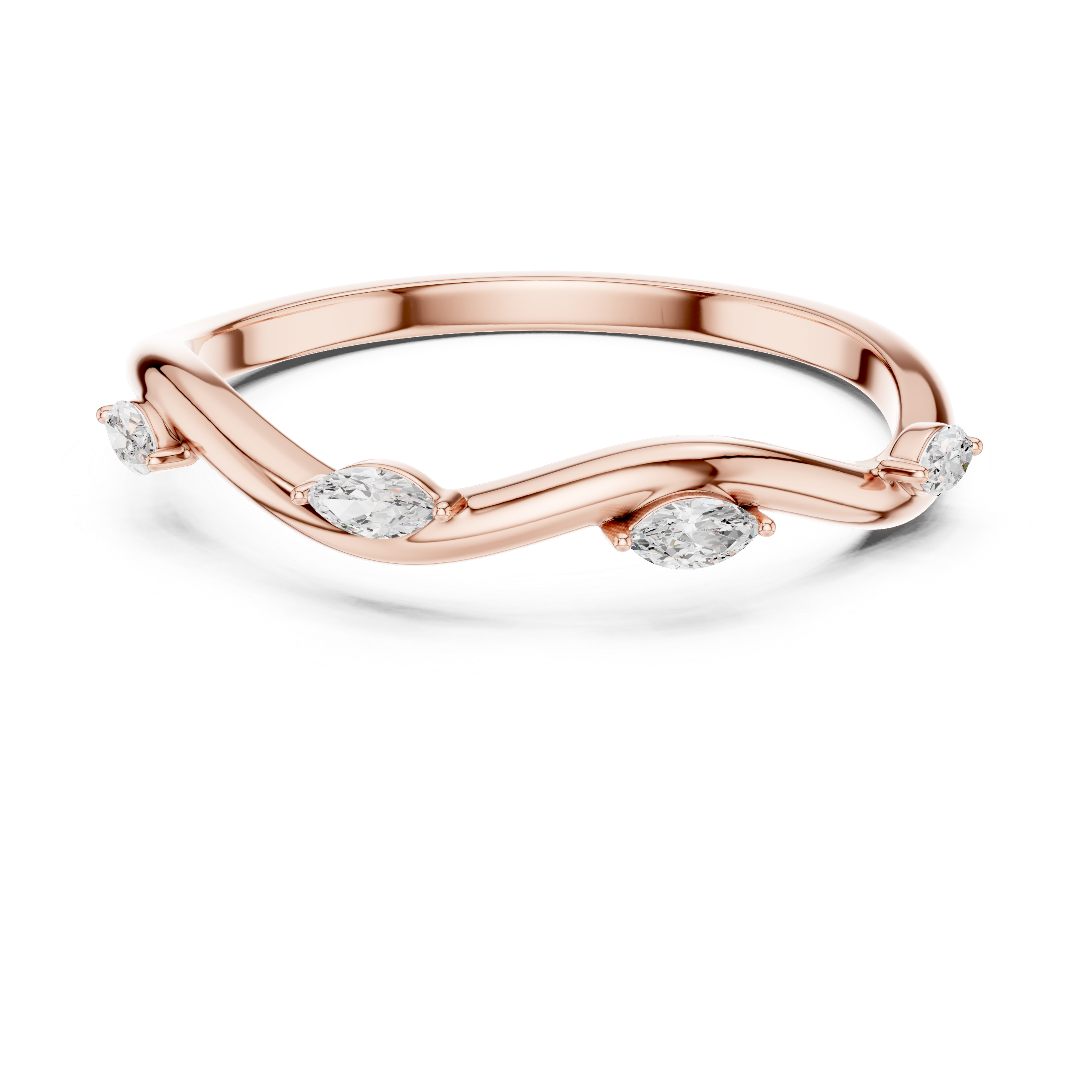 Marquise Diamond Twist Wedding Ring