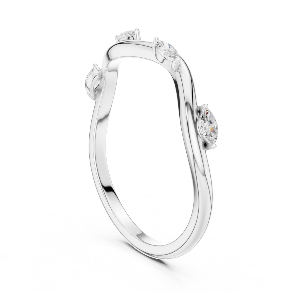 Marquise Diamond Twist Wedding Ring