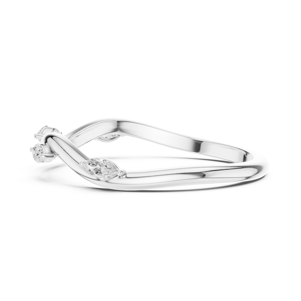 Marquise Diamond Twist Wedding Ring