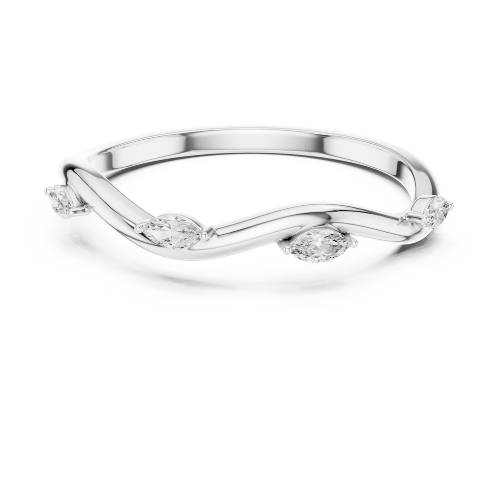 Marquise Diamond Twist Wedding Ring