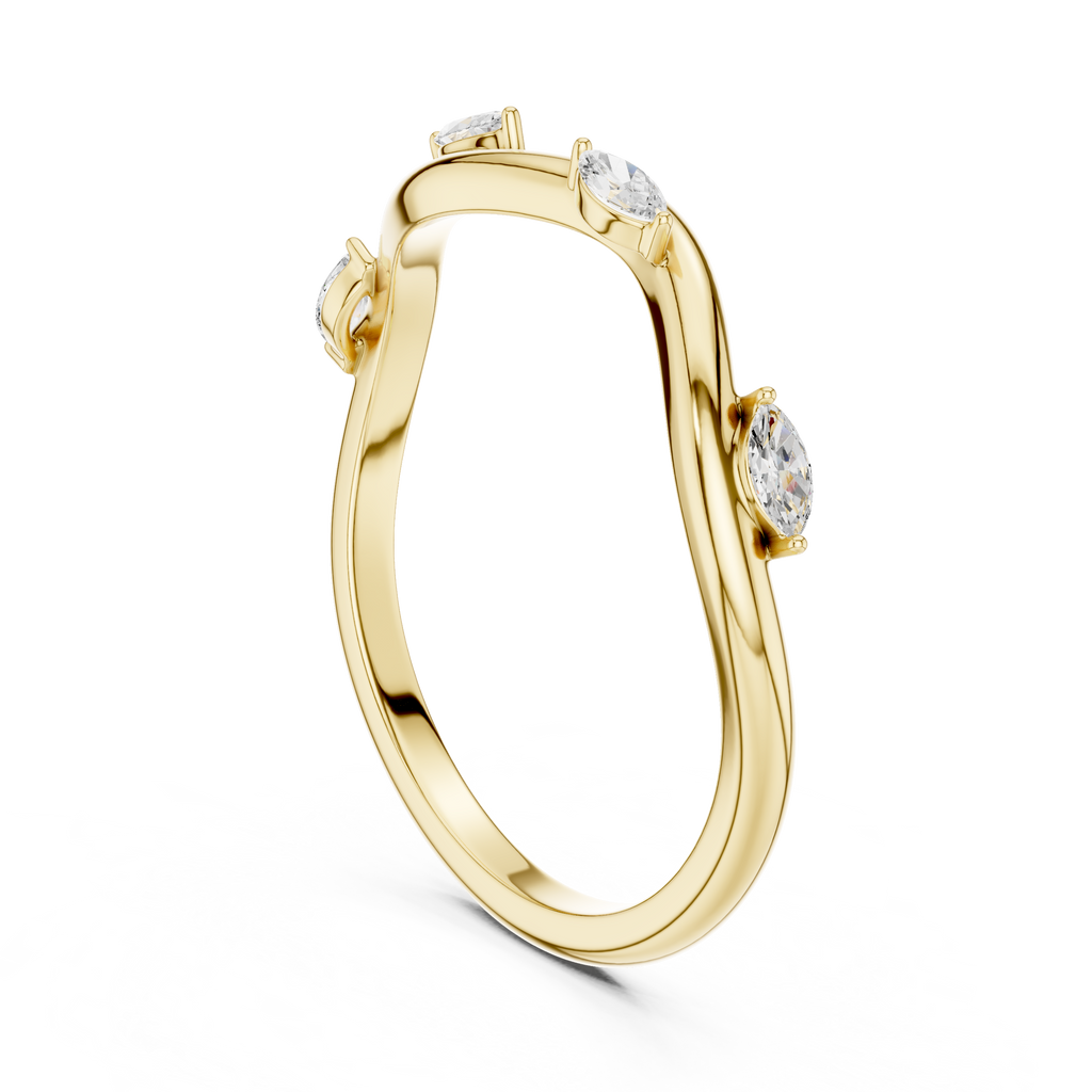 Marquise Diamond Twist Wedding Ring
