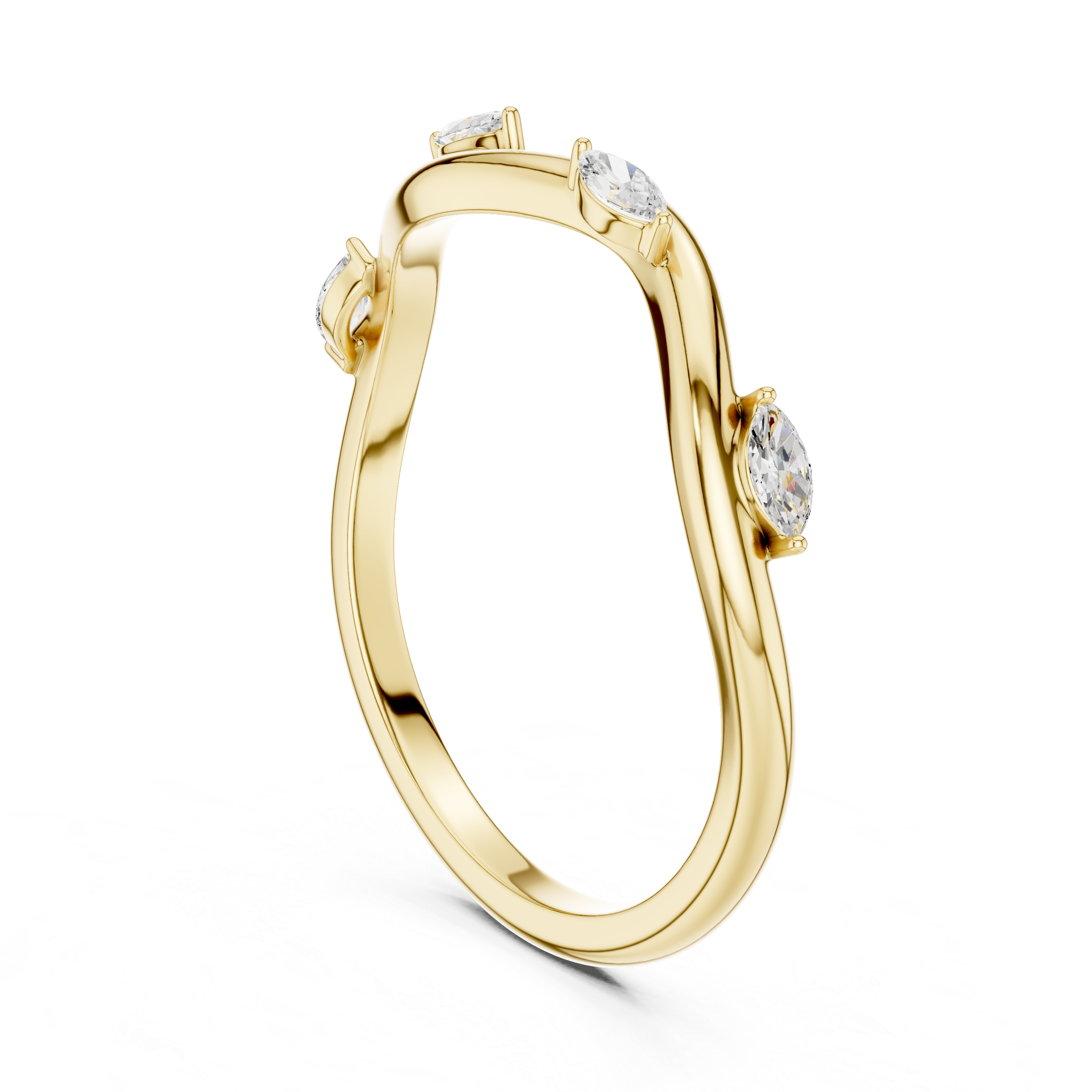Marquise Diamond Twist Wedding Ring